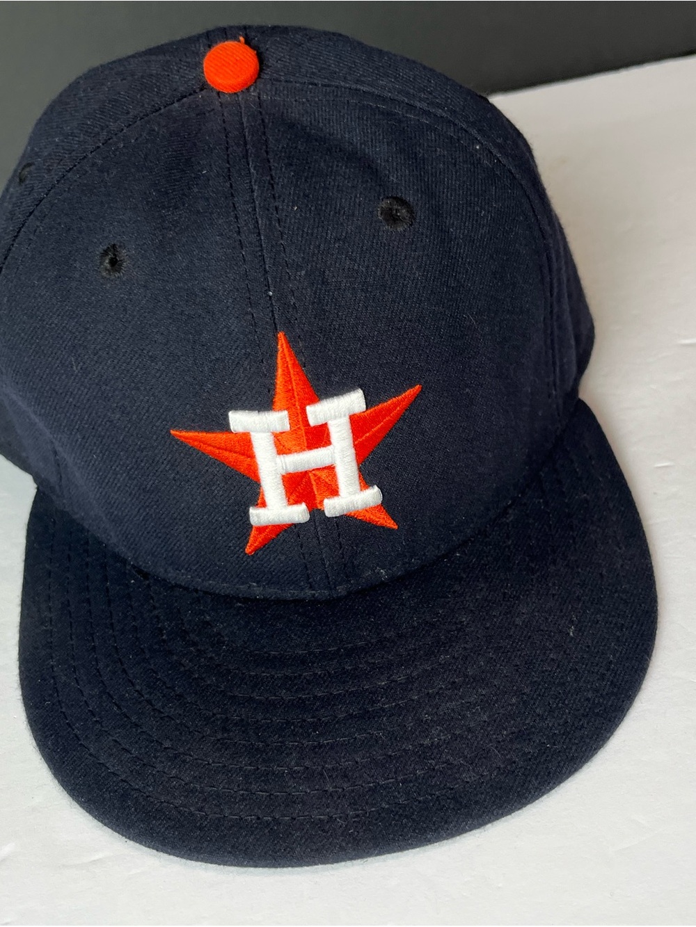 Houston Astros Navy and Orange Fitted Cap - Team Logo